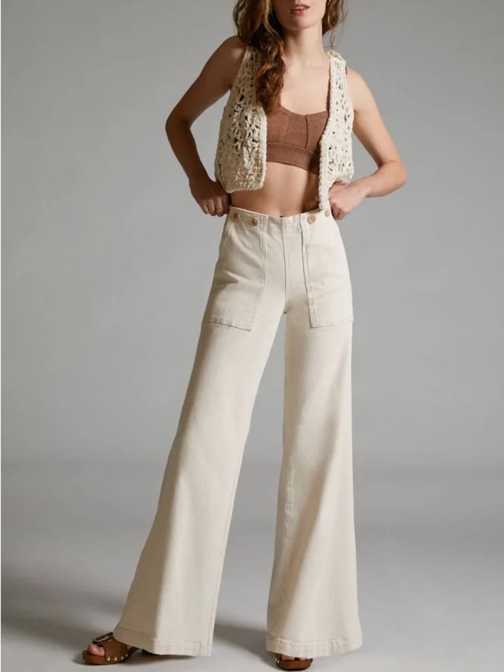 Pilcro The Kit High-Rise Wide-Leg Utility Trousers